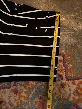 New York & Company Black and White Striped Pencil Skirt